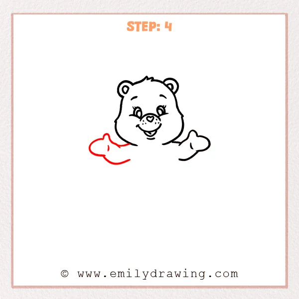 how to draw a care bear - Step 4
